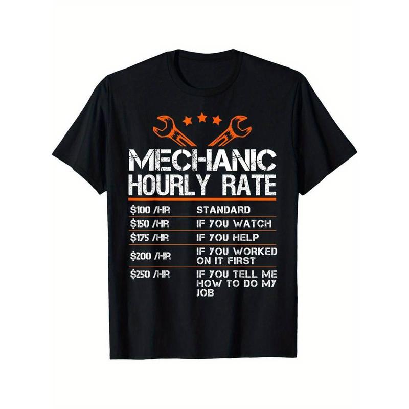 Summer t Shirts Funny Mechanic Hourly Rate Auto Repair Mechanic Labor Rates T-Shirt
