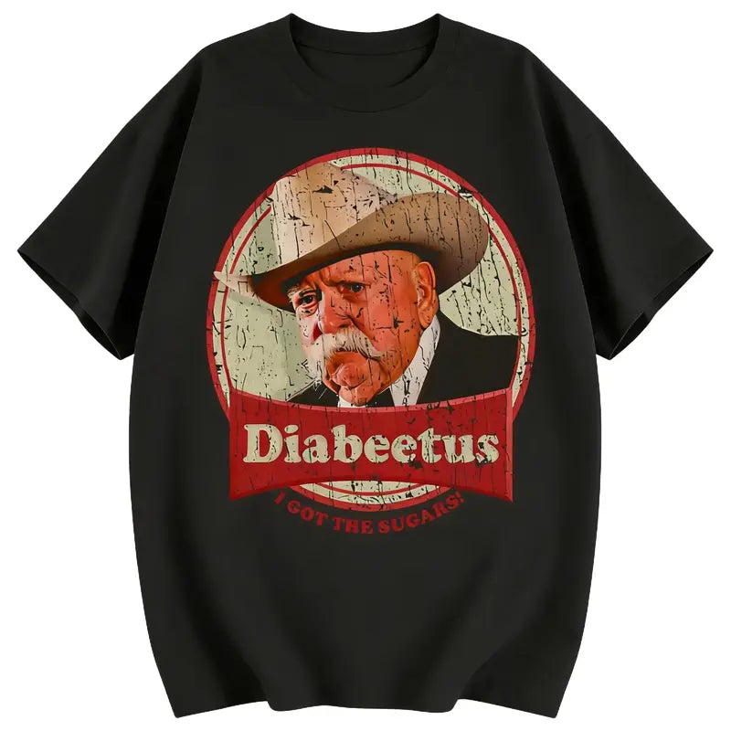 Summer T Shirts New Stylish Retro Diabeetus Print for Men Women Couple Fashion T-Shirt Short Sleeve Crew Neck Fitted Casual Classic