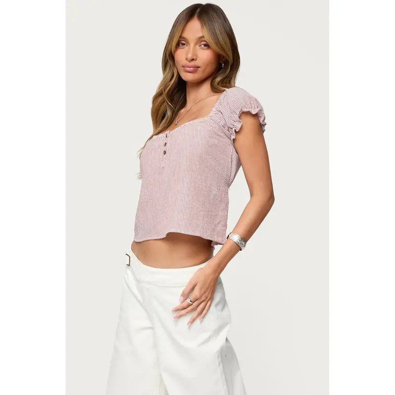 Rhory Pinstripe Babydoll Top