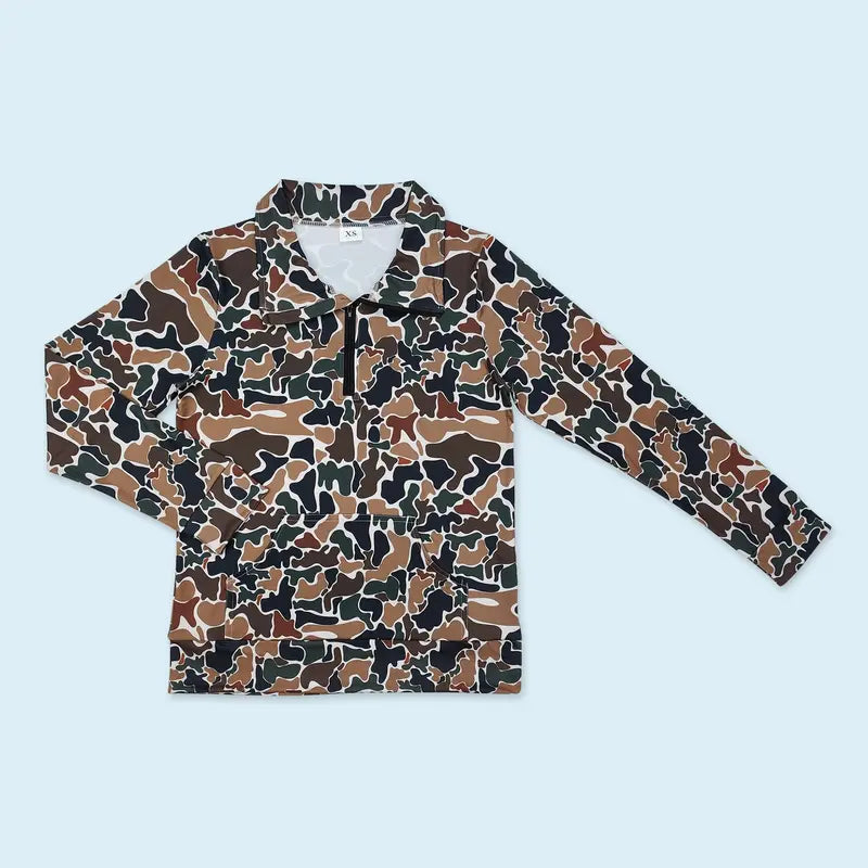 Women's Soft Spandex Print Fabric Fashion Camouflage Hunting Pullover Top, Tops for Women