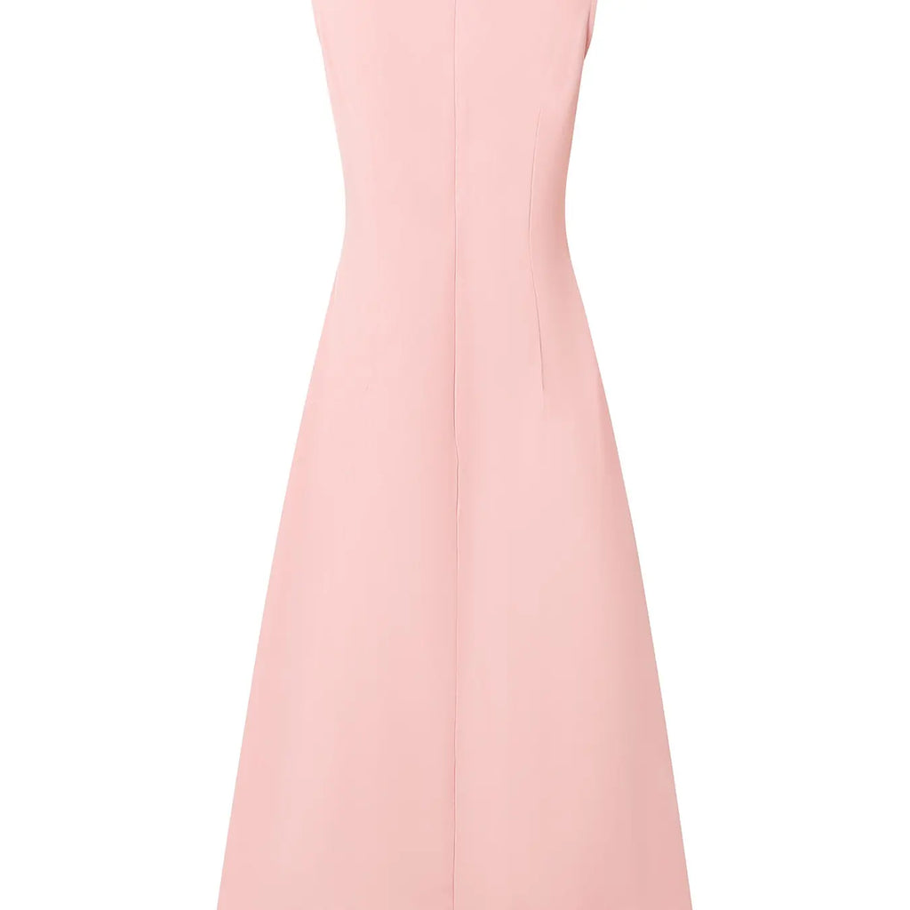 ZANZEA Women's Square Neck Waist Cinch Dress, suspenders A-Line Pleated Solid Design, European and American Elegant Style, Fashionable Evening Wear, Formal Wear, formal party wear, Elegance