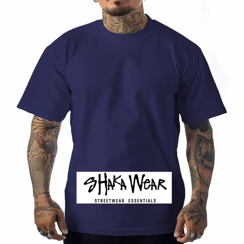 Shaka Wear Max Heavyweight T Shirt Cotton Crew Neck for Men T-Shirt  shirts tall Casual Menswear Top Classic Suit Traditional Suit Traditional xl  shaka Streetwear Crewneck