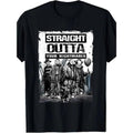 Straight Outta Nightmares" Men's Vintage Horror Halloween T-Shirt - 100% Cotton Casual Round Neck  gifts