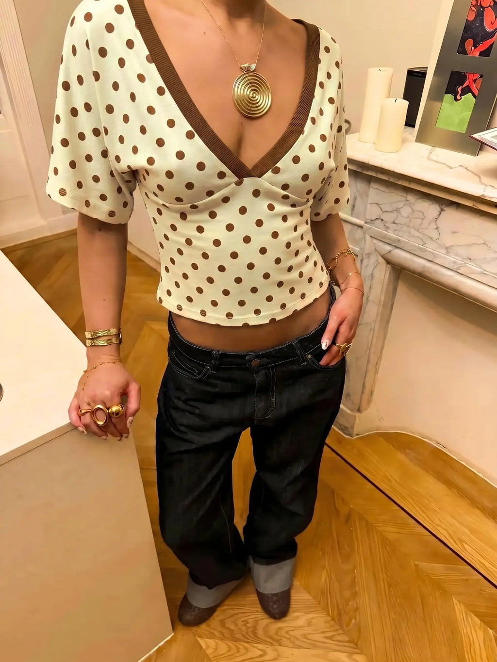 Striped V-Neck Wrap Top, Form-Fitting Puff Sleeve Y2K Crop Blouse, Stylish, Comfortable and Fashion Piece for Everyday Wear, Casual Everyday Tops