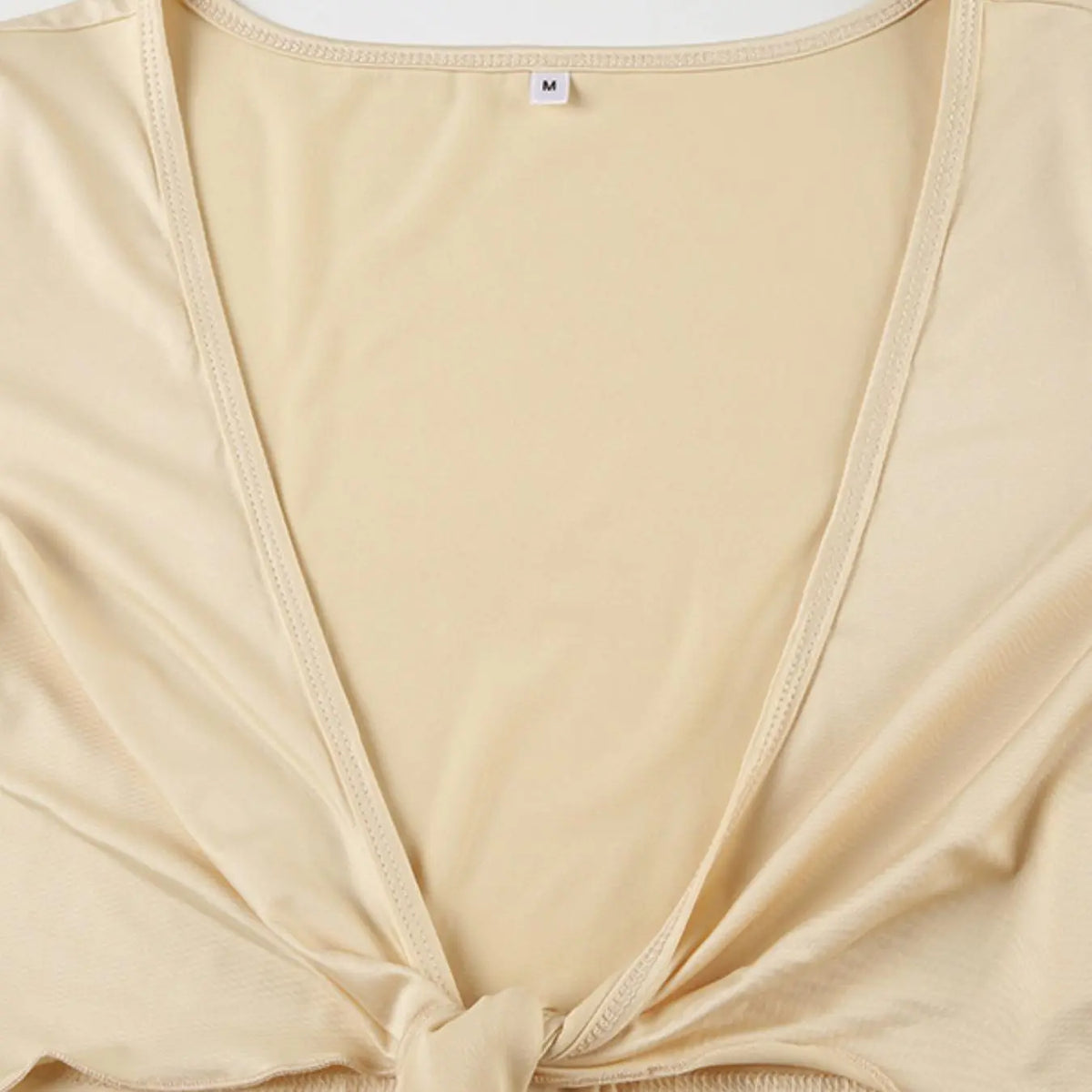 Women's Solid Color Crop Tee Top, Bodycon Fitted Top, Basic Casual V Neck Long Sleeve T-shirt for Summer, Women's Clothing for Daily Wear, Casual Daily Tops, Body Hugging Tops