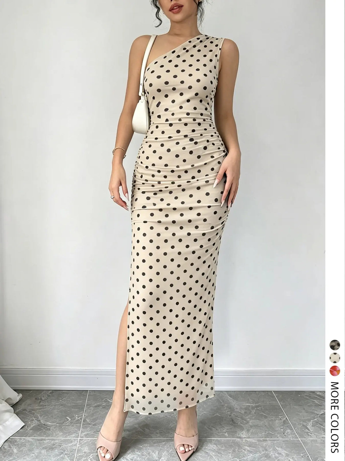 Women's Graphic Print Asymmetrical Neck Dress, Elegant Slim Sleeveless Split Dress Formal Wear for Party, Holiday and Wedding Guest, Ladies Summer Clothes