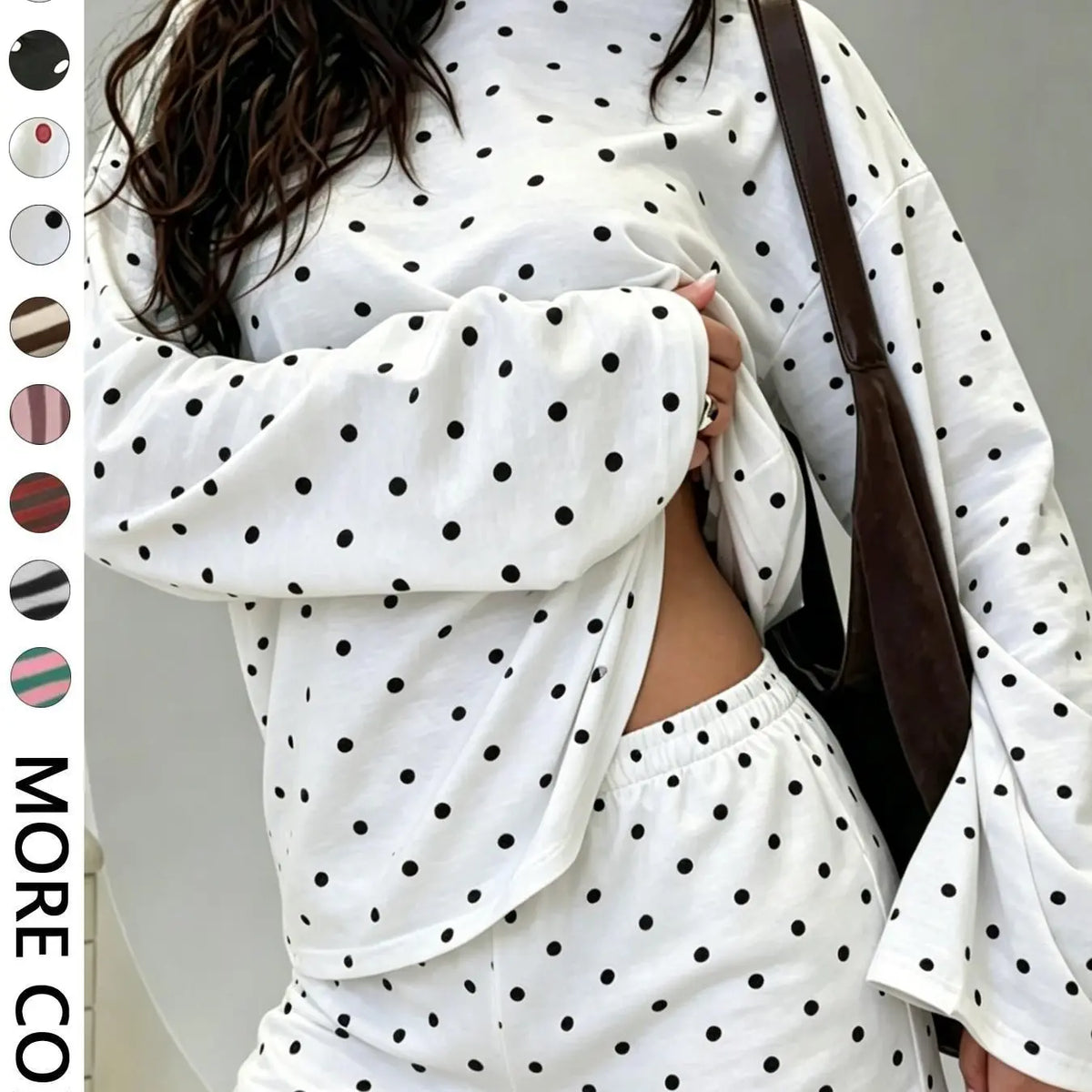 Valentine's Day Women's Casual Striped Long Sleeve Top & Shorts Set, Loose Fit, All Season, Comfortable Travel Clothing for Daily Wear, Two Pieces Outfits