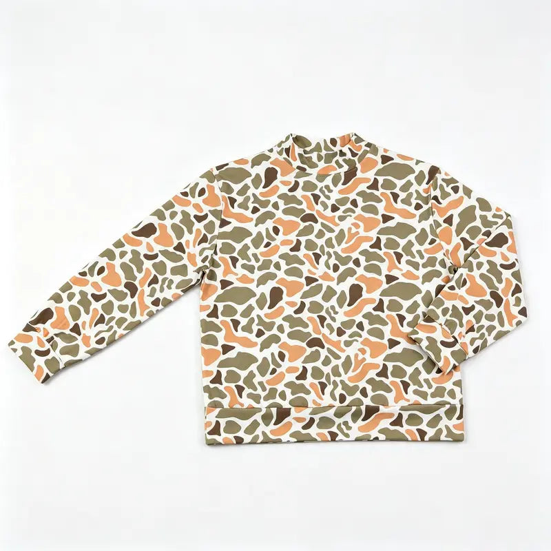 Women's Soft Spandex Print Fabric Fashion Camouflage Hunting Pullover Top, Tops for Women