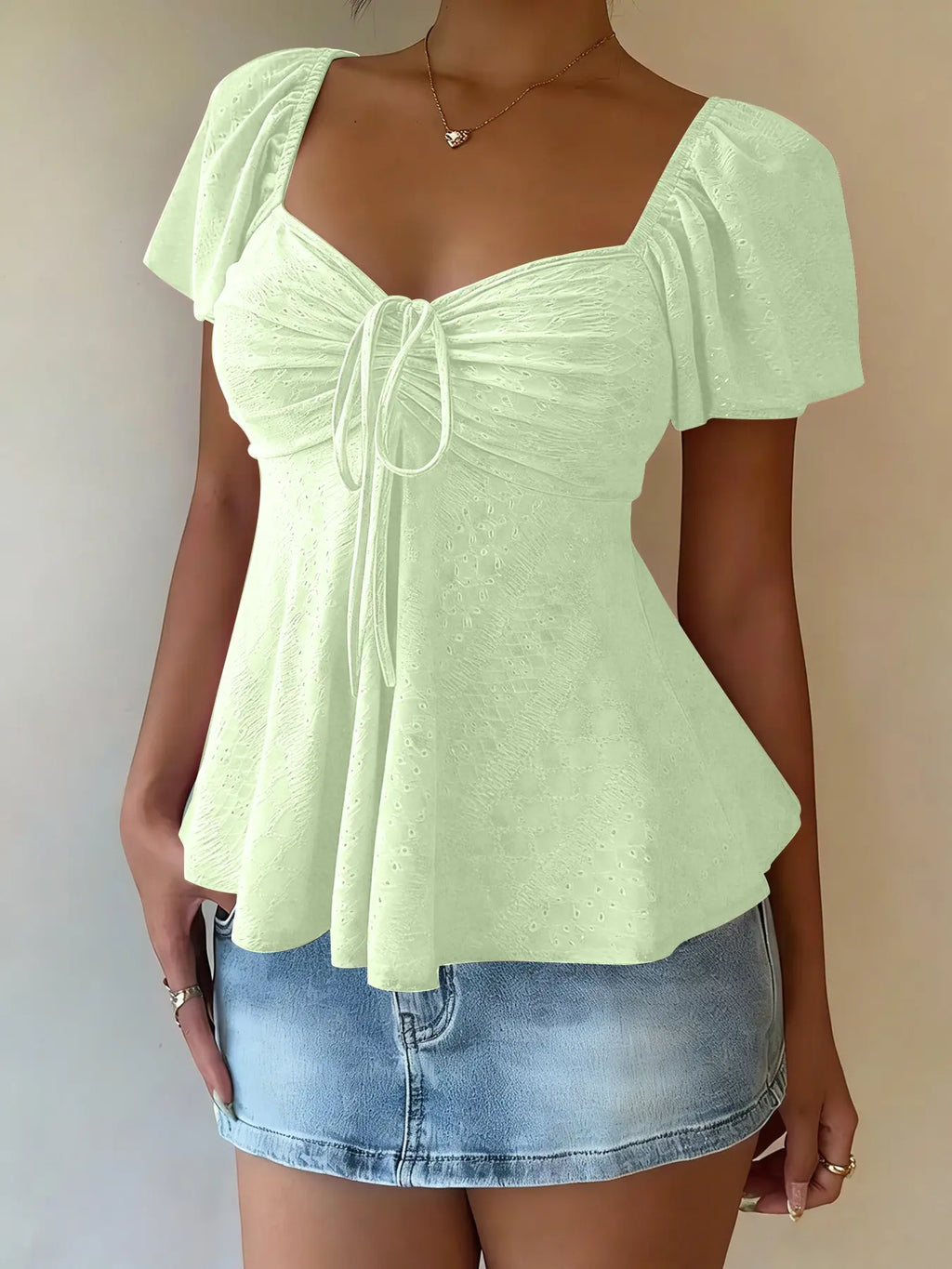 Women's Sweet Cute Style Fashion Breathable Lightweight Short Sleeve Top Boho Loose Blouse for Daily, Everyday Wear, Summer Casual Wear, Comfortable and Stylish Shirts