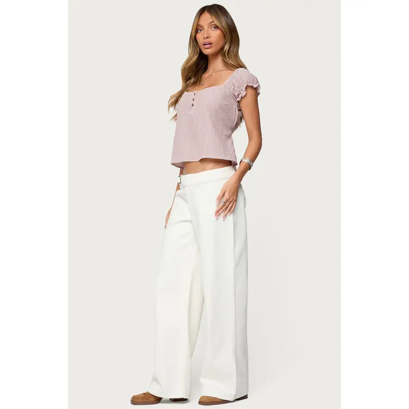 Rhory Pinstripe Babydoll Top