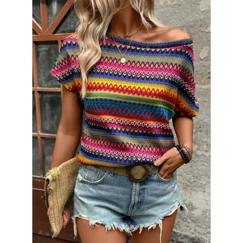 Dokotoo Summer Womens Tops for Women 2026 Trendy Fall Cute Crop Tops Striped Shirts Crewneck Womens Blouses Dressy Casual Business Fashion Vacation Outfits Resort Wear Ladies Loose Fit