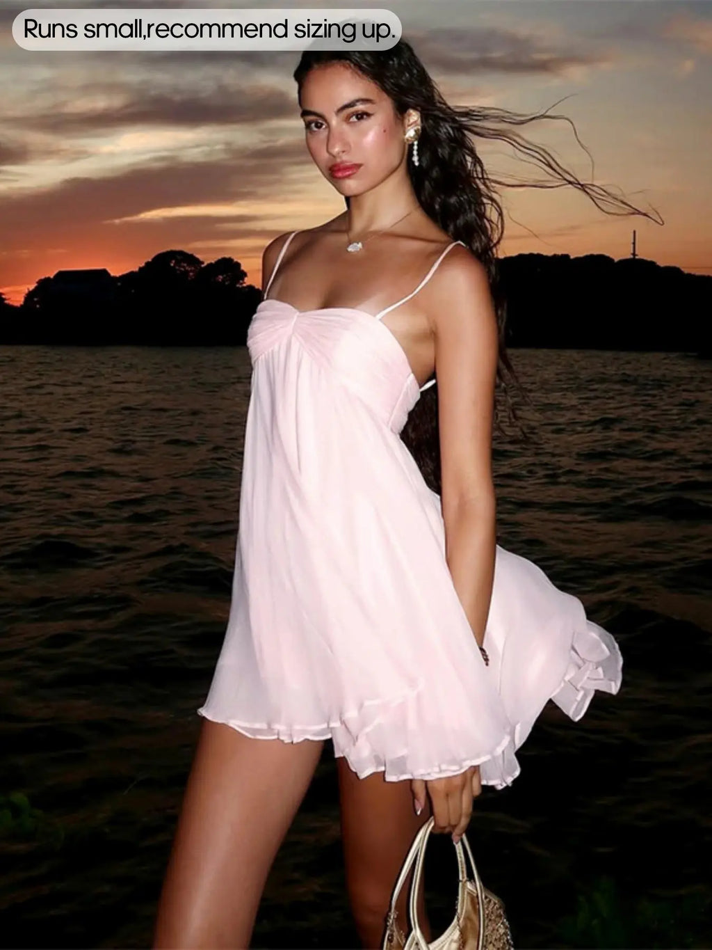 Women's Summer Sleeveless Spaghetti Strap Solid Color Mini Dress Short Dress Cute for Parties and Club Wear, Womenswear