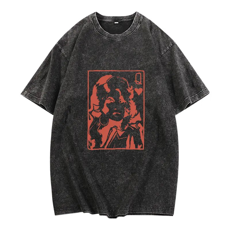 Vintage School Punk Rock Band Print, Fun Thriller Horror Design Graphic T-Shirt, Abstract TV Poster Animated Portrait Elements, Soft 100% Cotton, Casual Men'S Everything - Printed And Shipped in The US