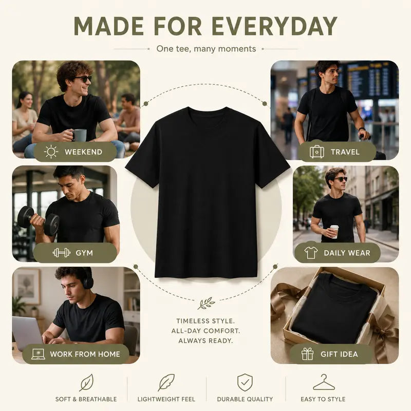 Men Retro Vintage Music Graphic Tee, Boho Gypsy Floral Print Casual T‑Shirt, Textured Knit Regular Fit Top, Thoughtful Gift For Music Enthusiasts
