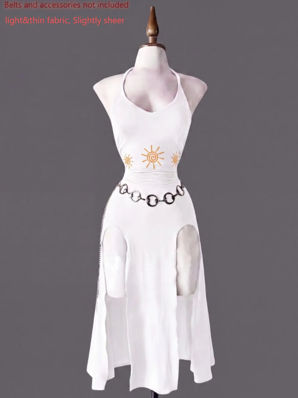 Vintage Gothic Halter Tie Dress, Slimming Split Midi Dress, Dark Theme Party Gown, Unique Retro Style, Perfect for Ceremonies, Elegant Party Dresses