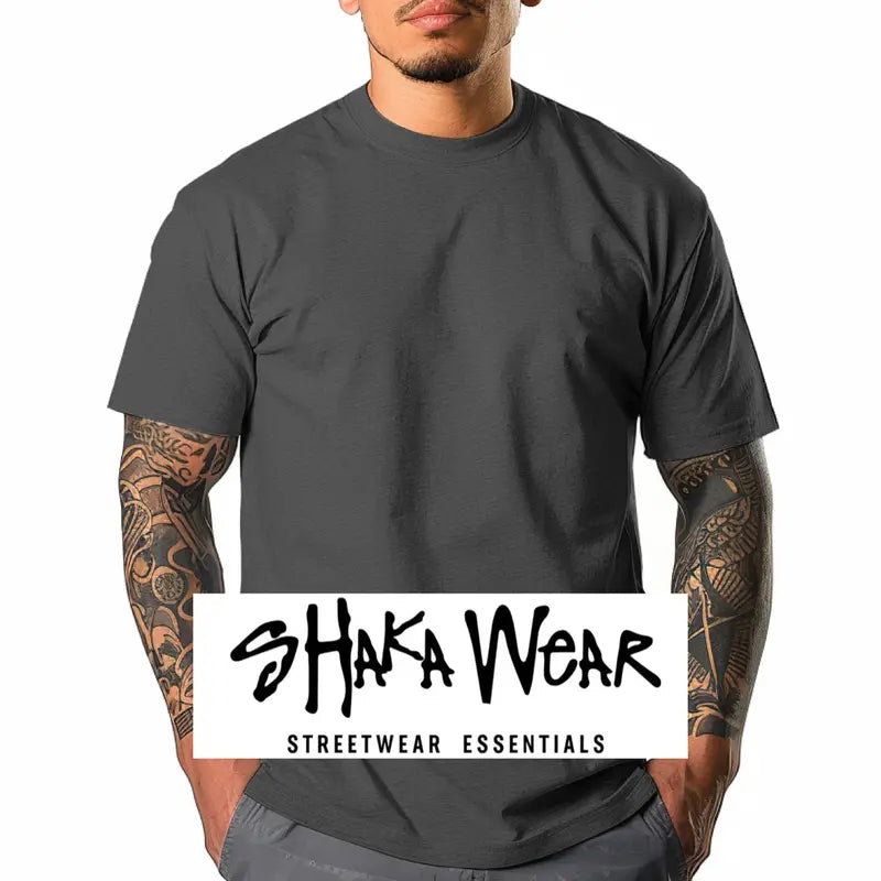 Shaka Wear Max Heavyweight T Shirt Cotton Crew Neck for Men T-Shirt  shirts tall Casual Menswear Top Classic Suit Traditional Suit Traditional xl  shaka Streetwear Crewneck