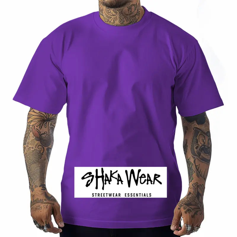 Shaka Wear Max Heavyweight T Shirt Cotton Crew Neck for Men T-Shirt  shirts tall Casual Menswear Top Classic Suit Traditional Suit Traditional xl  shaka Streetwear Crewneck
