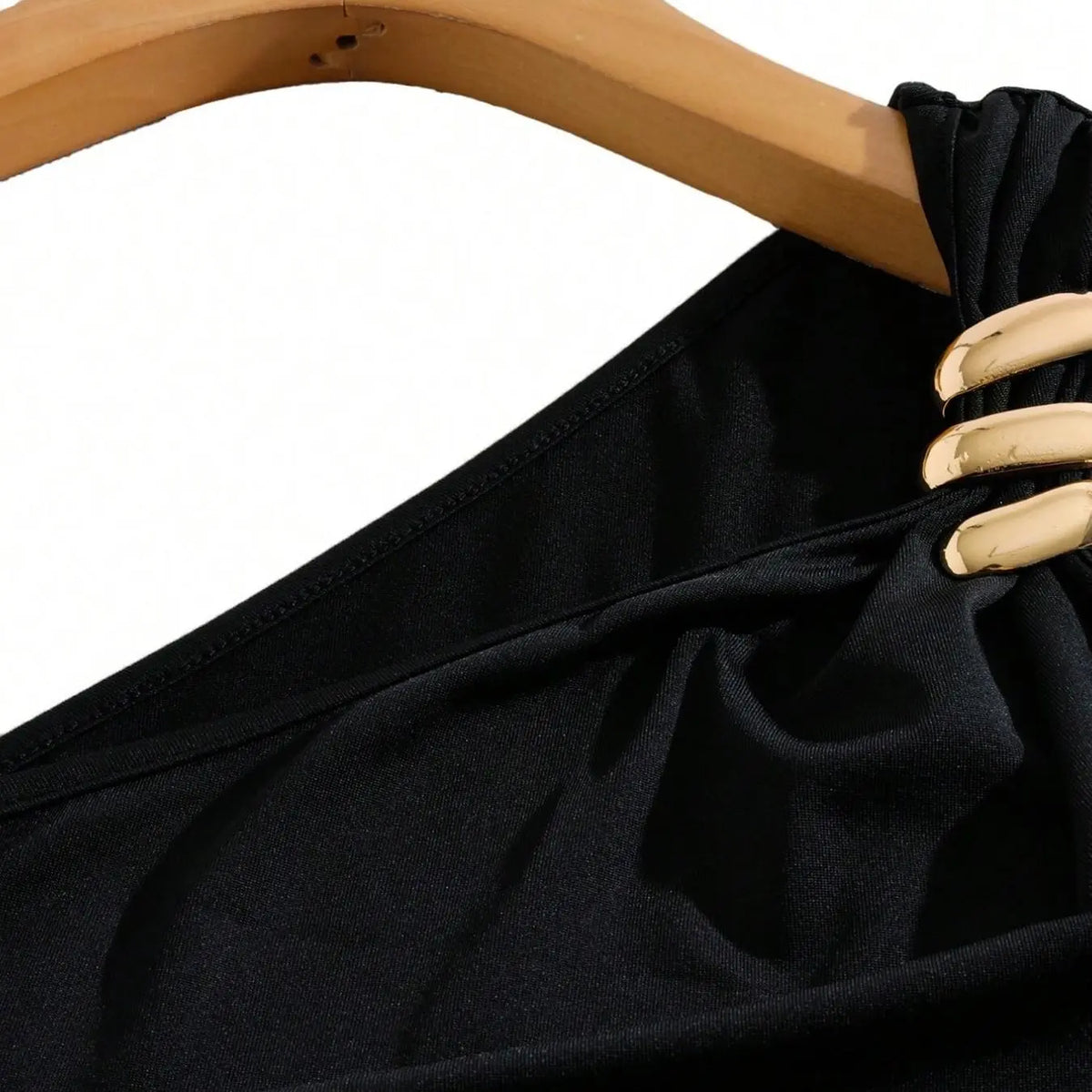 Women's Asymmetrical Tank Top, Elegant Gold Button Detail, Waist Cinch Design, Stretchy Fit Fabric, Perfect for Office & Dates