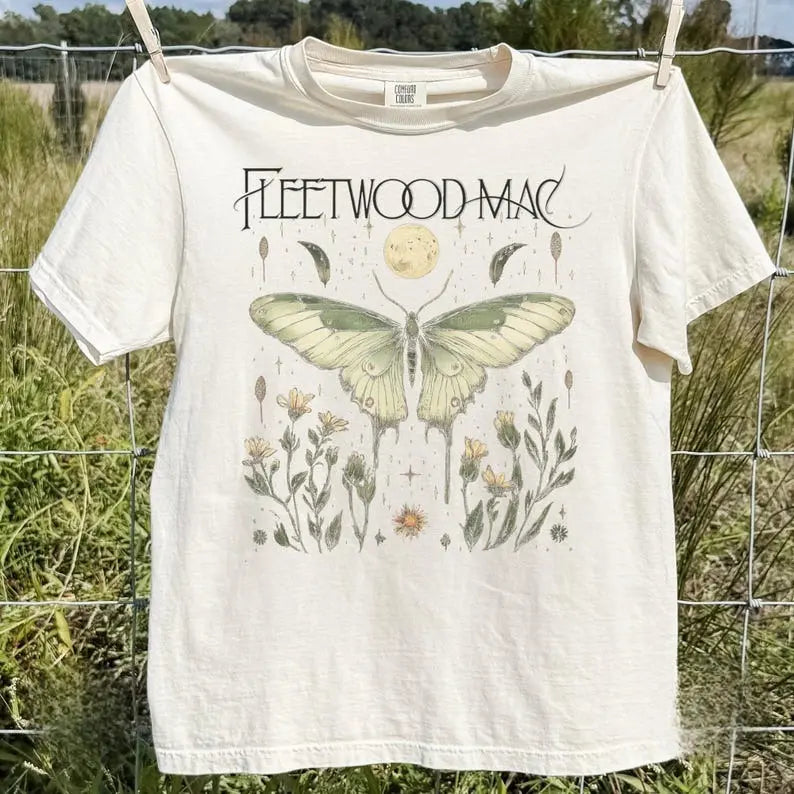 Men Retro Vintage Music Graphic Tee, Boho Gypsy Floral Print Casual T‑Shirt, Textured Knit Regular Fit Top, Thoughtful Gift For Music Enthusiasts