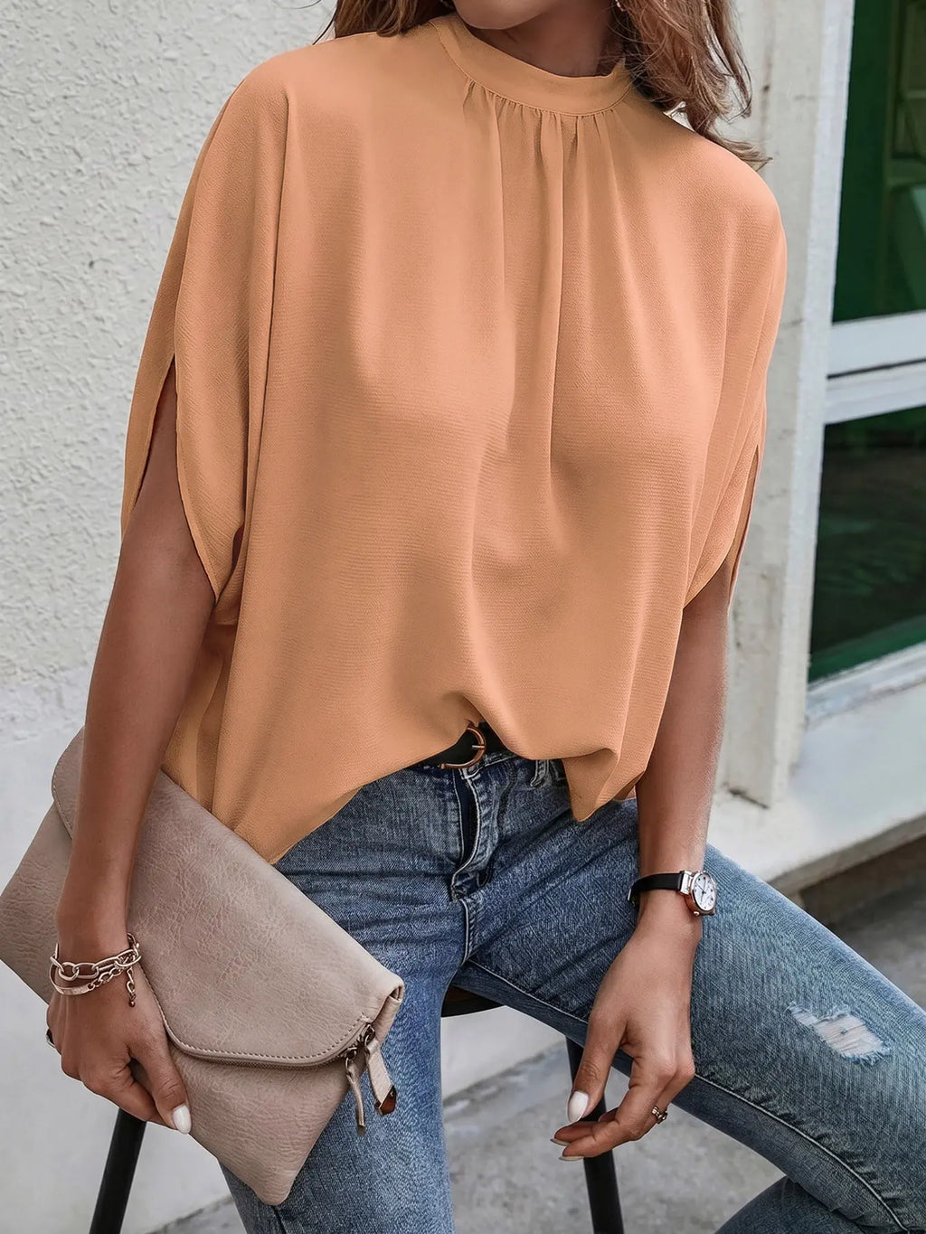 Women's Casual Loose Batwing Sleeve Shirt, Comfortable and Stylish Top for Daily Wear, Perfect for Relaxed and Everyday Use, Casual Summer Tops