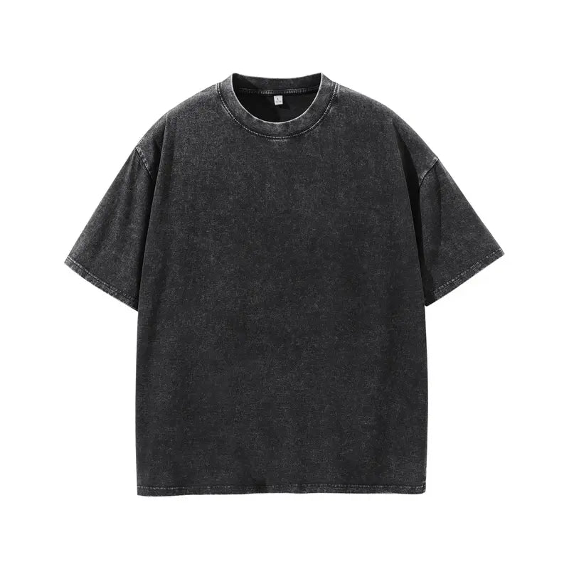 Men's Vintage Washed Cotton Streetwear T-Shirts, 2/4-Pack Oversized Plain Round Neck Bundle Short-Sleeve Tops with Cotton Build for Daily Rotation, Men's T Shirts