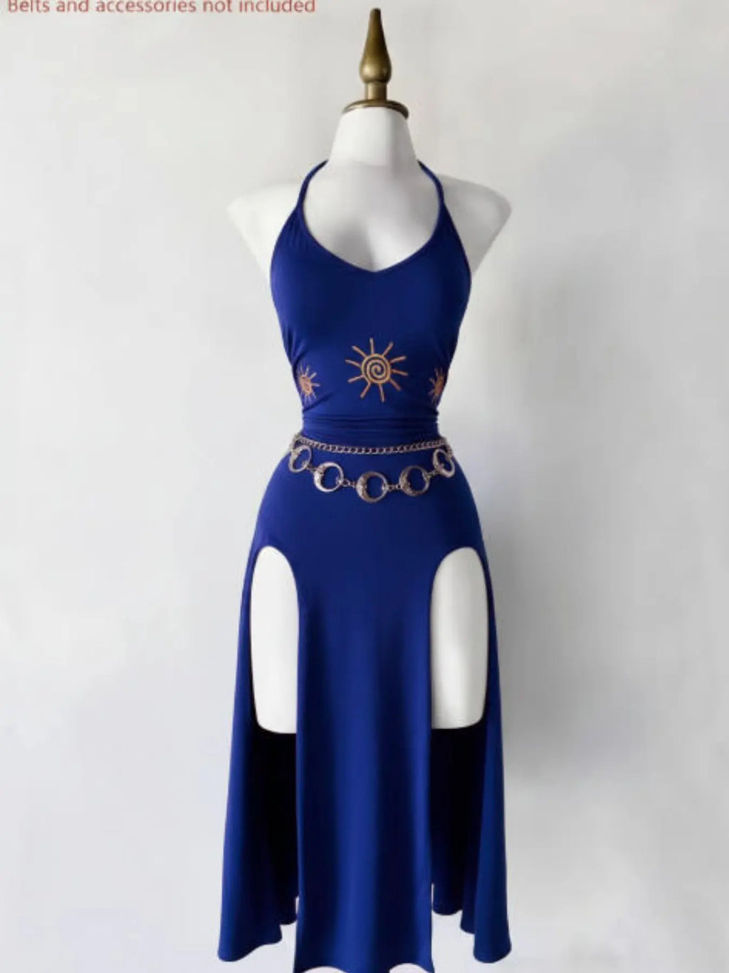 Vintage Gothic Halter Tie Dress, Slimming Split Midi Dress, Dark Theme Party Gown, Unique Retro Style, Perfect for Ceremonies, Elegant Party Dresses