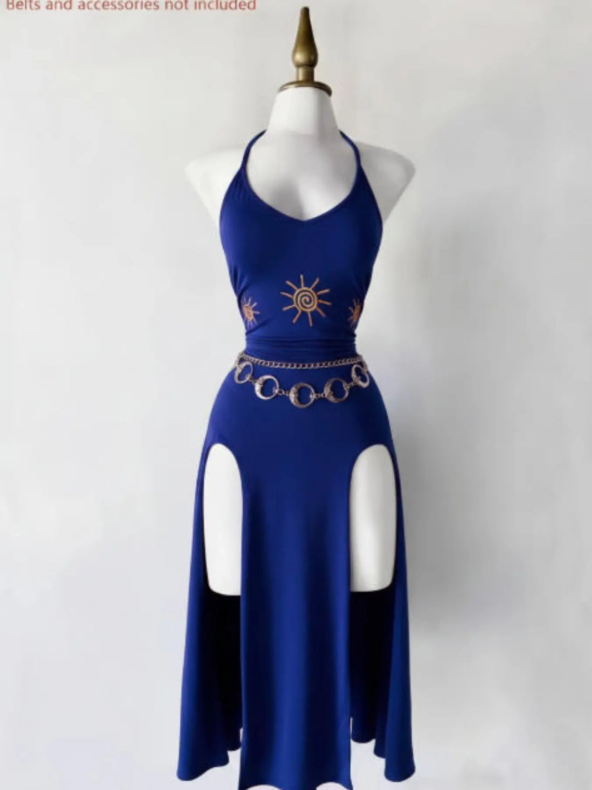 Vintage Gothic Halter Tie Dress, Slimming Split Midi Dress, Dark Theme Party Gown, Unique Retro Style, Perfect for Ceremonies, Elegant Party Dresses