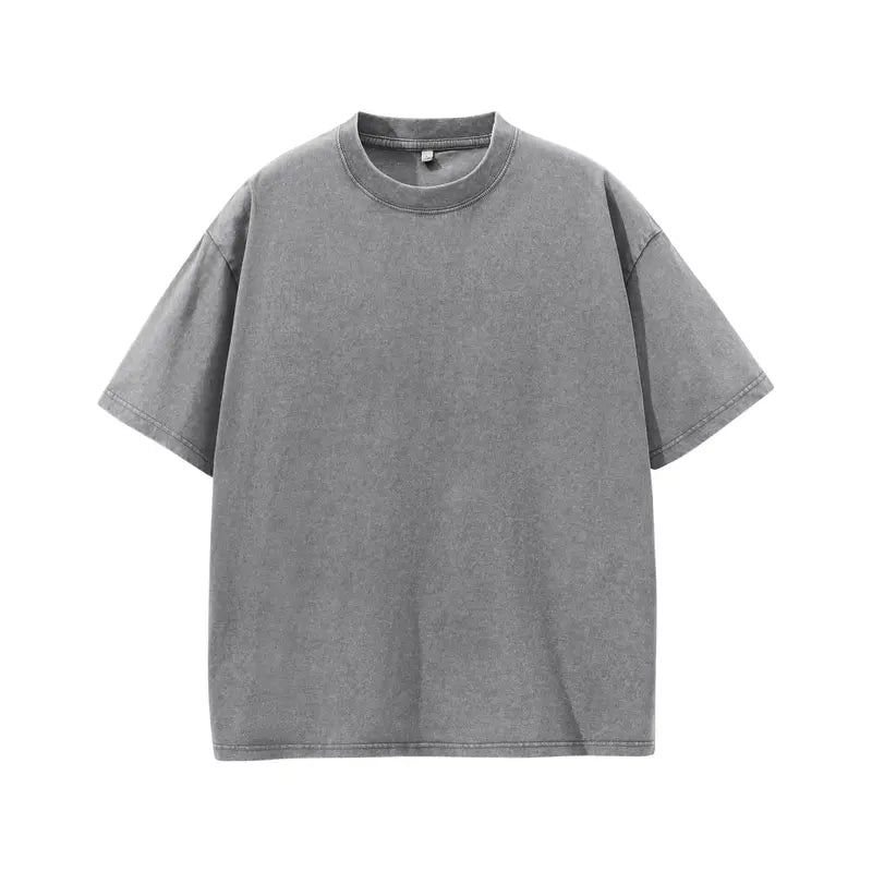 Men's Vintage Washed Cotton Streetwear T-Shirts, 2/4-Pack Oversized Plain Round Neck Bundle Short-Sleeve Tops with Cotton Build for Daily Rotation, Men's T Shirts