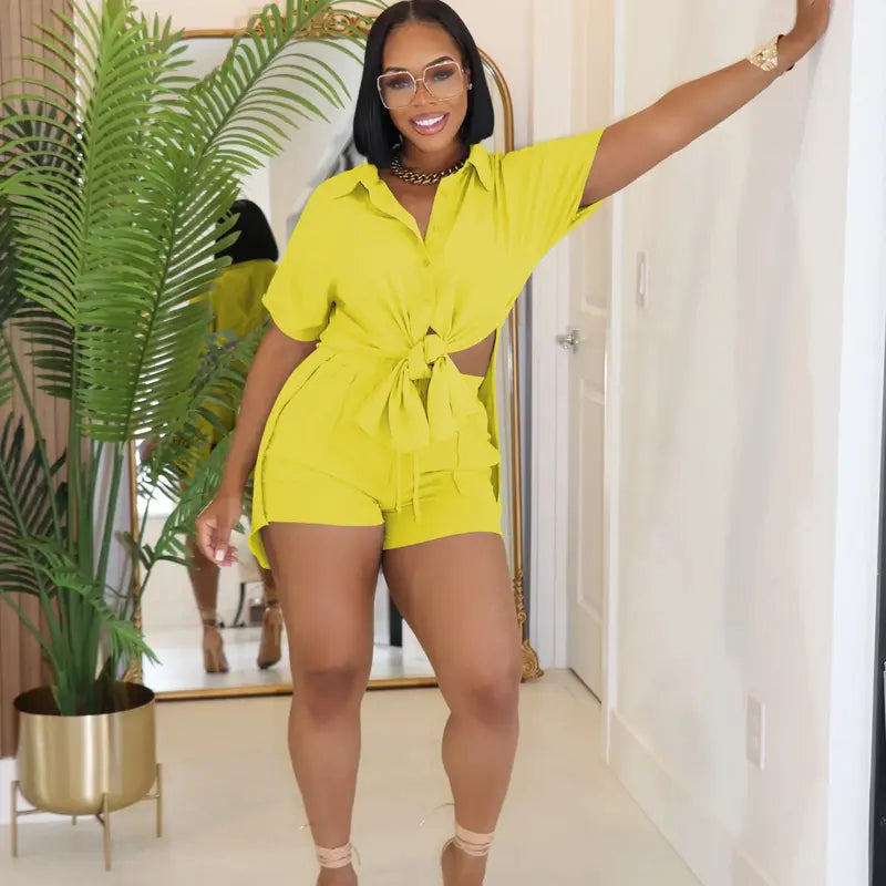 USBoutique Chic Short Sets for Women Short Sleeve Top Shorts 2 Piece Summer Beach Vacation Outfits Lounge Tracksuits