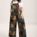 BloomChic Plus Size Strapless Paisley Jumpsuit [M-6X] - Women's Stylish Boho Rayon Overalls with Pockets, Sleeveless Fitted Summer Vacation Outfit, Clothes for Women, SohoChic