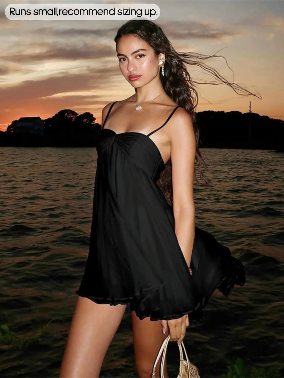 Women's Summer Sleeveless Spaghetti Strap Solid Color Mini Dress Short Dress Cute for Parties and Club Wear, Womenswear