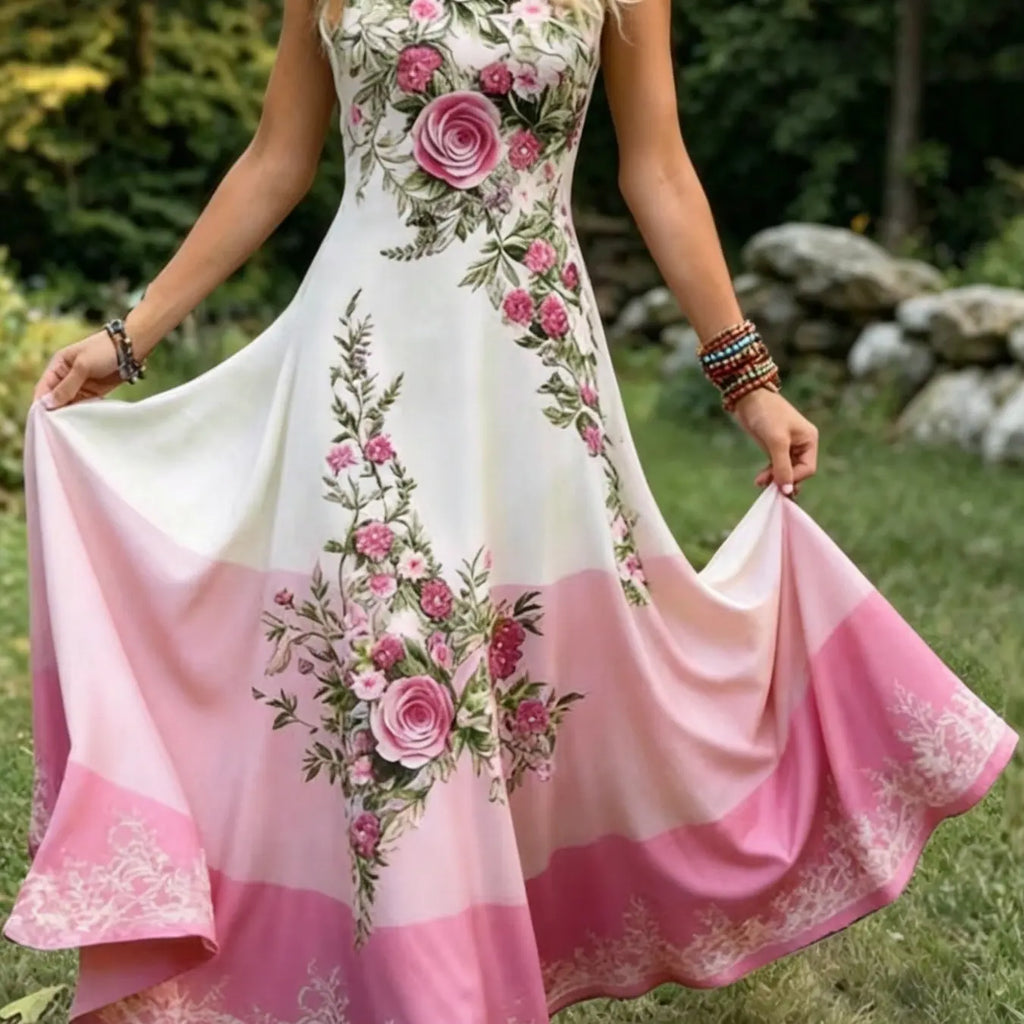 Vintage Celtic Knot Long Dress, Boho Sleeveless V Neck Gown, Loose-Fitting All over Print, Larp Renaissance Festival, Bohemian Women, Bohemian Romantic Dress