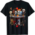 Horror Movie Characters Halloween Shirt - Freddy Jason Chucky Gothic Tee For Kids & Adults! Spooky Season Matching Family Tops Horror Movie Fans, Halloween Party Goers, Gothic Style Lovers Film Buffs Everyday Comfort