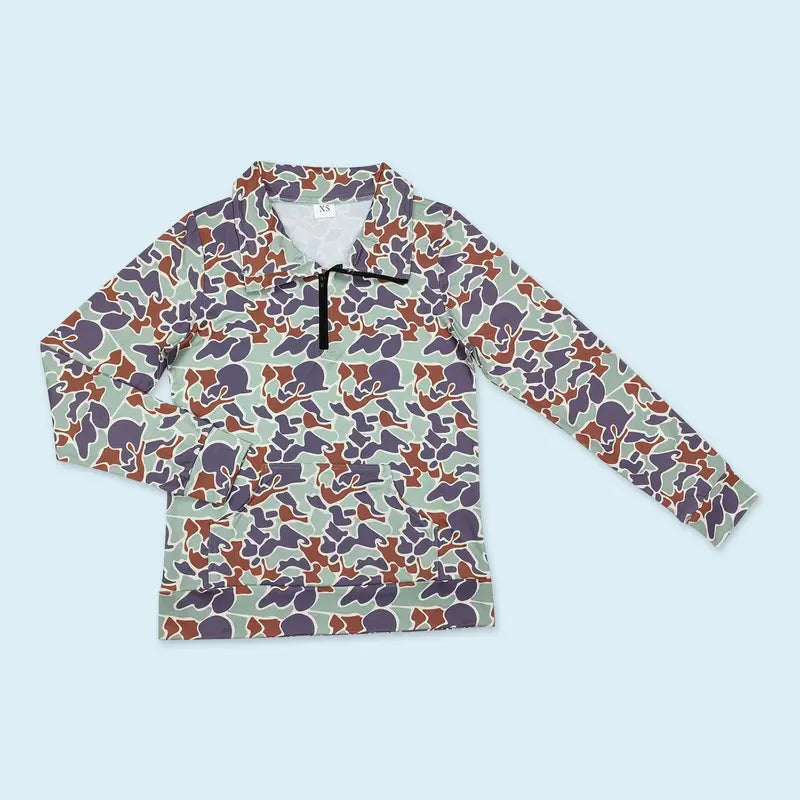 Women's Soft Spandex Print Fabric Fashion Camouflage Hunting Pullover Top, Tops for Women