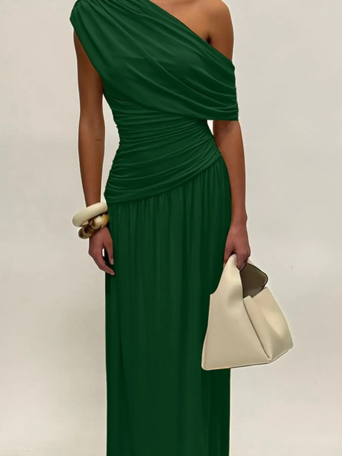 Women's One Shoulder Dress, Elegant Solid Color Dress for Party Club Dating Wear, Ladies Summer Clothes