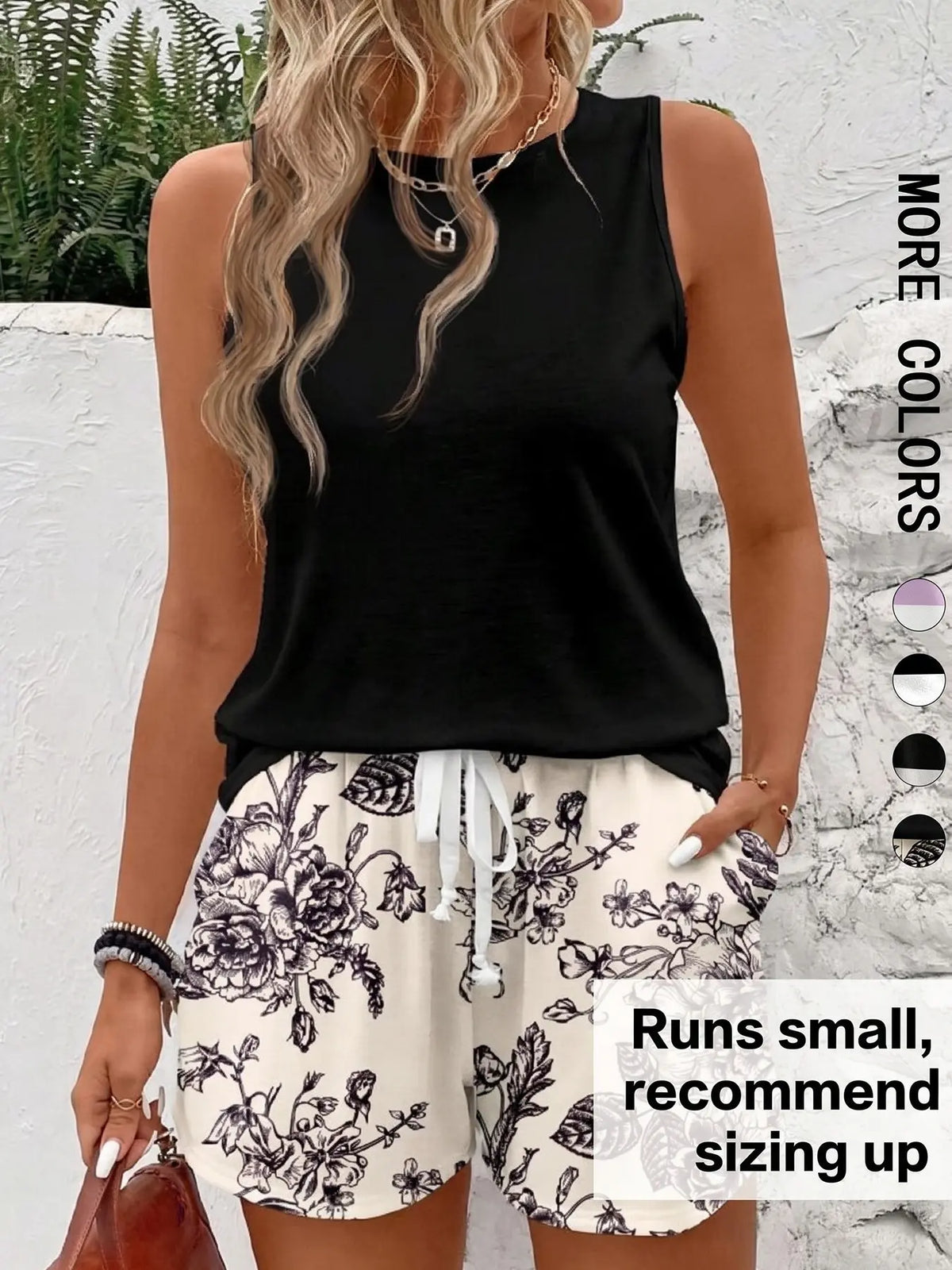 Two-piece Set Women's Striped Print Tank Top & Shorts, Striped Knit Sets, Casual Sleeveless Lightweight Top & Shorts for Summer, Ladies Clothes Outfit for Daily Wear, Casual Everyday Set, Womenswear