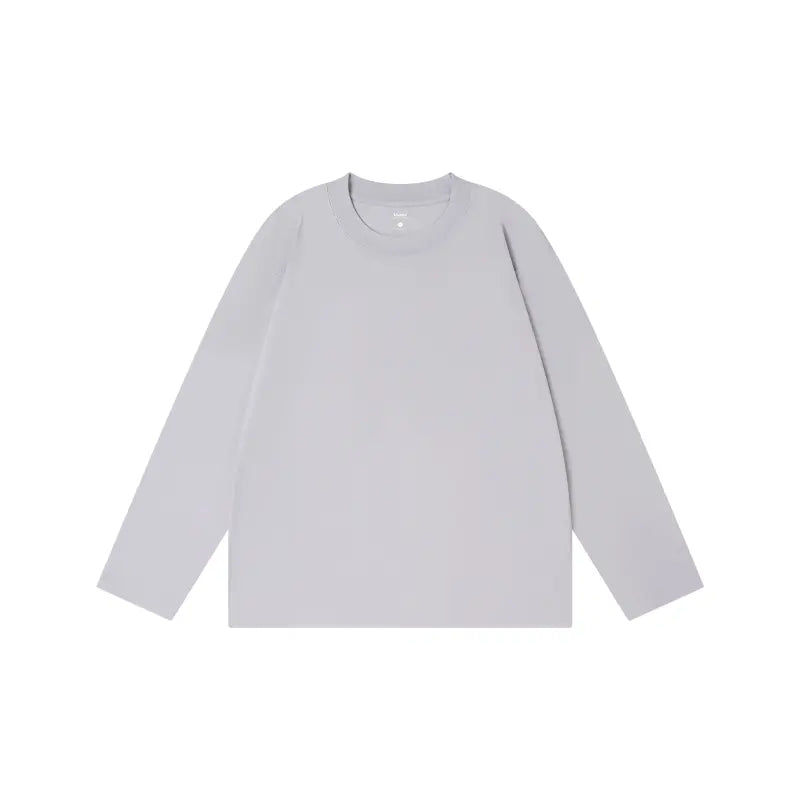 MIDMX Unisex Retro 100% Pure Cotton Heavyweight Plant-Dyed Long Sleeve Crewneck T-Shirt, Loose Fit Basic Top for Women’s Casual Streetwear, 2000S Vintage Style