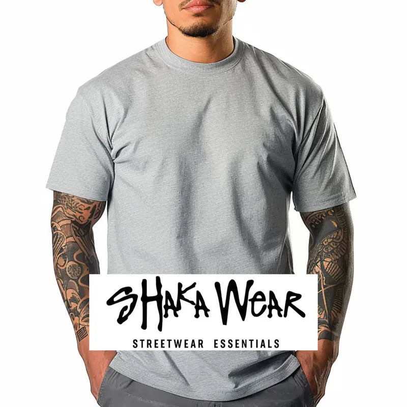 Shaka Wear Max Heavyweight T Shirt Cotton Crew Neck for Men T-Shirt  shirts tall Casual Menswear Top Classic Suit Traditional Suit Traditional xl  shaka Streetwear Crewneck