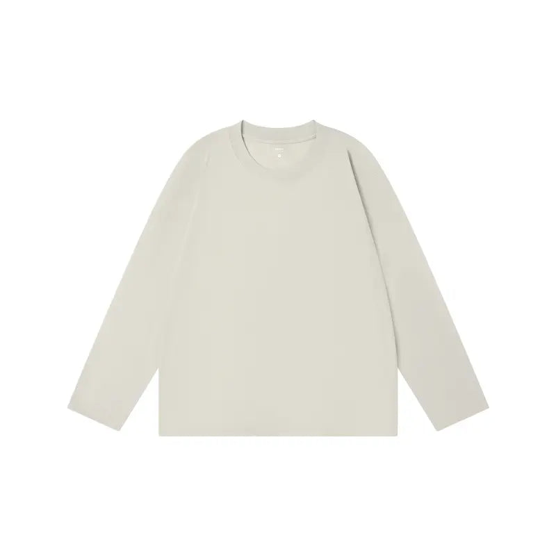 MIDMX Unisex Retro 100% Pure Cotton Heavyweight Plant-Dyed Long Sleeve Crewneck T-Shirt, Loose Fit Basic Top for Women’s Casual Streetwear, 2000S Vintage Style