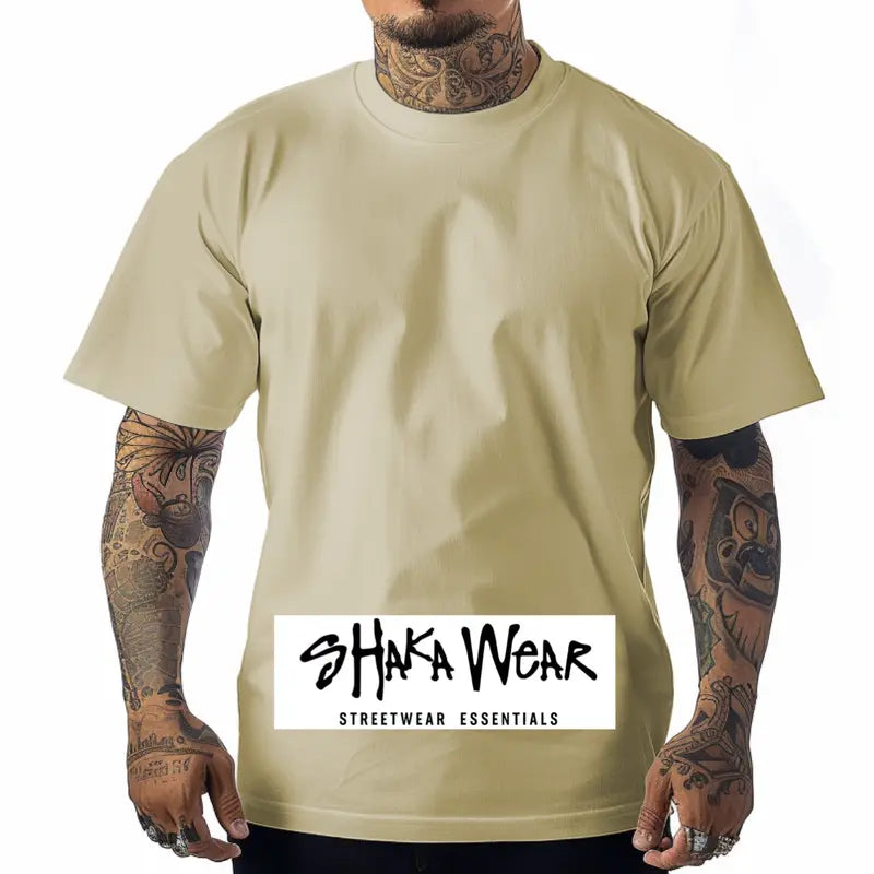 Shaka Wear Max Heavyweight T Shirt Cotton Crew Neck for Men T-Shirt  shirts tall Casual Menswear Top Classic Suit Traditional Suit Traditional xl  shaka Streetwear Crewneck