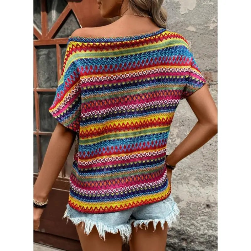 Dokotoo Summer Womens Tops for Women 2026 Trendy Fall Cute Crop Tops Striped Shirts Crewneck Womens Blouses Dressy Casual Business Fashion Vacation Outfits Resort Wear Ladies Loose Fit
