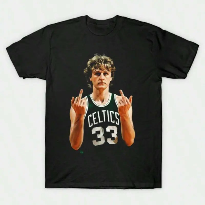 Larry Bird Retro 90s T-Shirt Black Shirt Men's Shirts Vintage Men's Clothing Streetwear Casual Crewneck Top