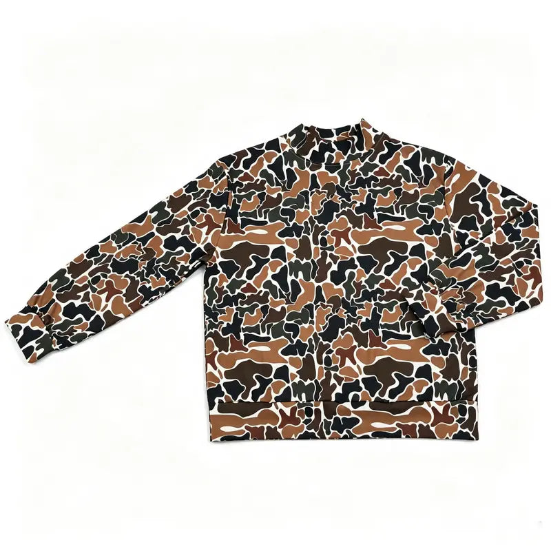 Women's Soft Spandex Print Fabric Fashion Camouflage Hunting Pullover Top, Tops for Women