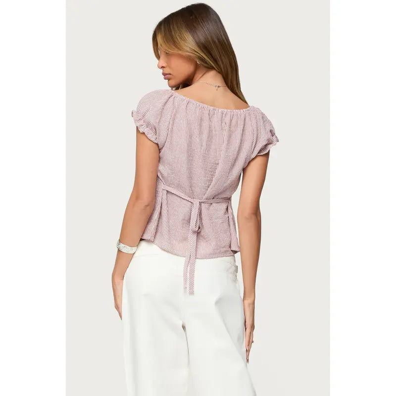 Rhory Pinstripe Babydoll Top