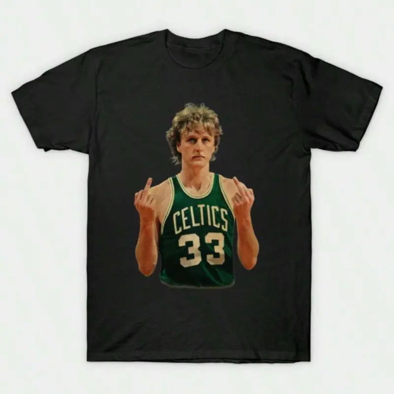 Larry Bird Retro 90s T-Shirt Black Shirt Men's Shirts Vintage Men's Clothing Streetwear Casual Crewneck Top
