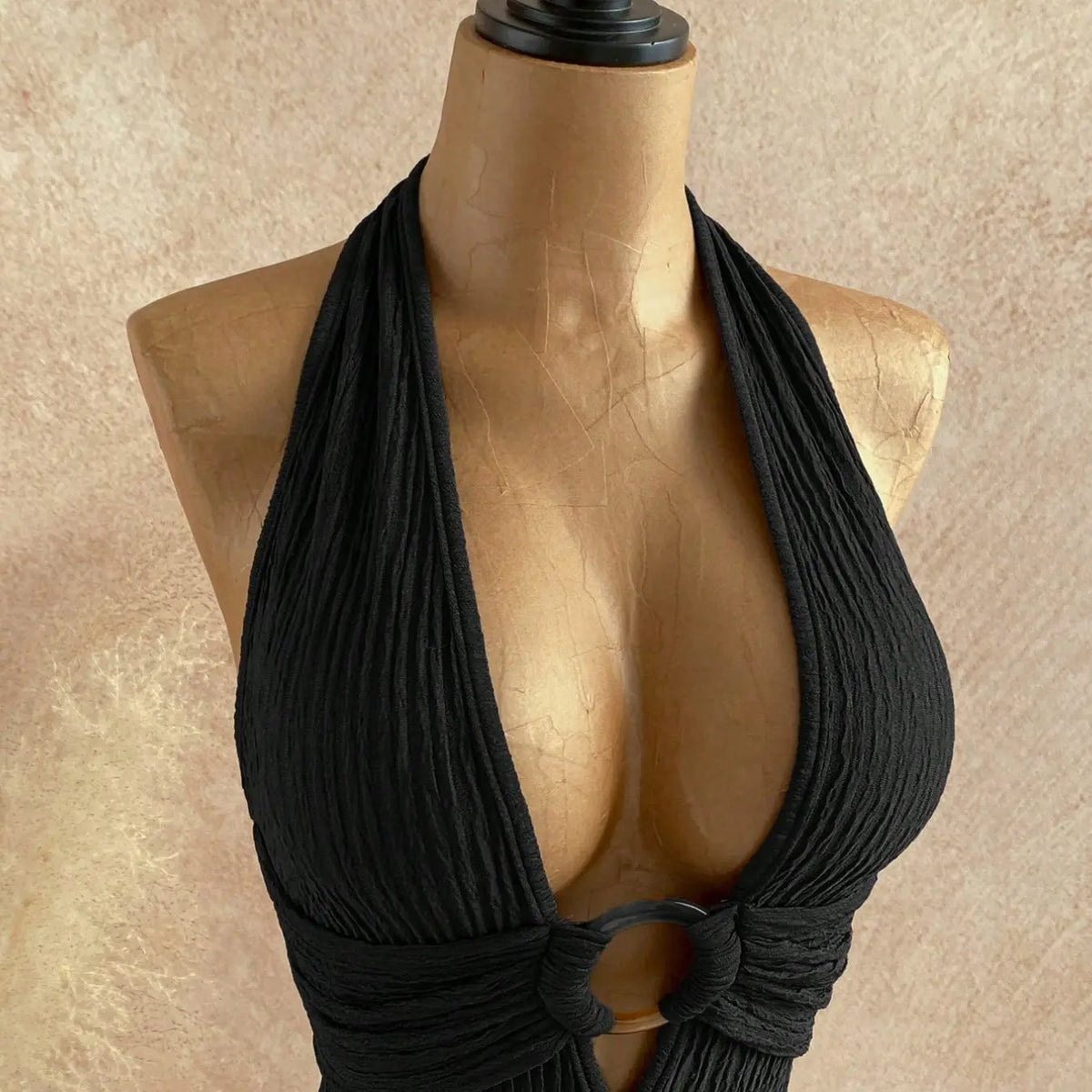 Women's Backless Halter-Neck Sleeveless One-Piece Short Chic Romper with Belt, Stylish Comfortable All-Season Daily Wear