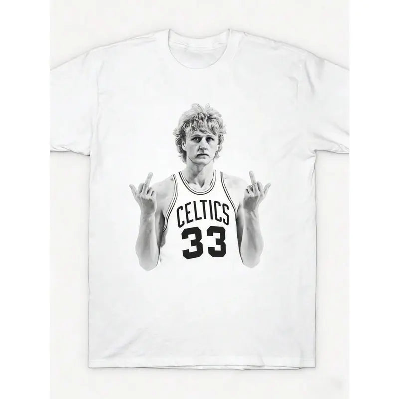 Larry Bird Retro 90s T-Shirt Black Shirt Men's Shirts Vintage Men's Clothing Streetwear Casual Crewneck Top