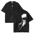 Men's Jujutsu Kaisen Choso Round Neck T-Shirt - Oversized Vintage Distressed 2-Sided Washed Anime Merch, Halloween Streetwear Clothing, Casual Men's Clothing Graphic Top, Tshirt, Graphic Tee